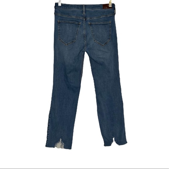 Hollister High Rise Slim Straight Distressed Denim Jeans Sz 7 - Picture 2 of 4